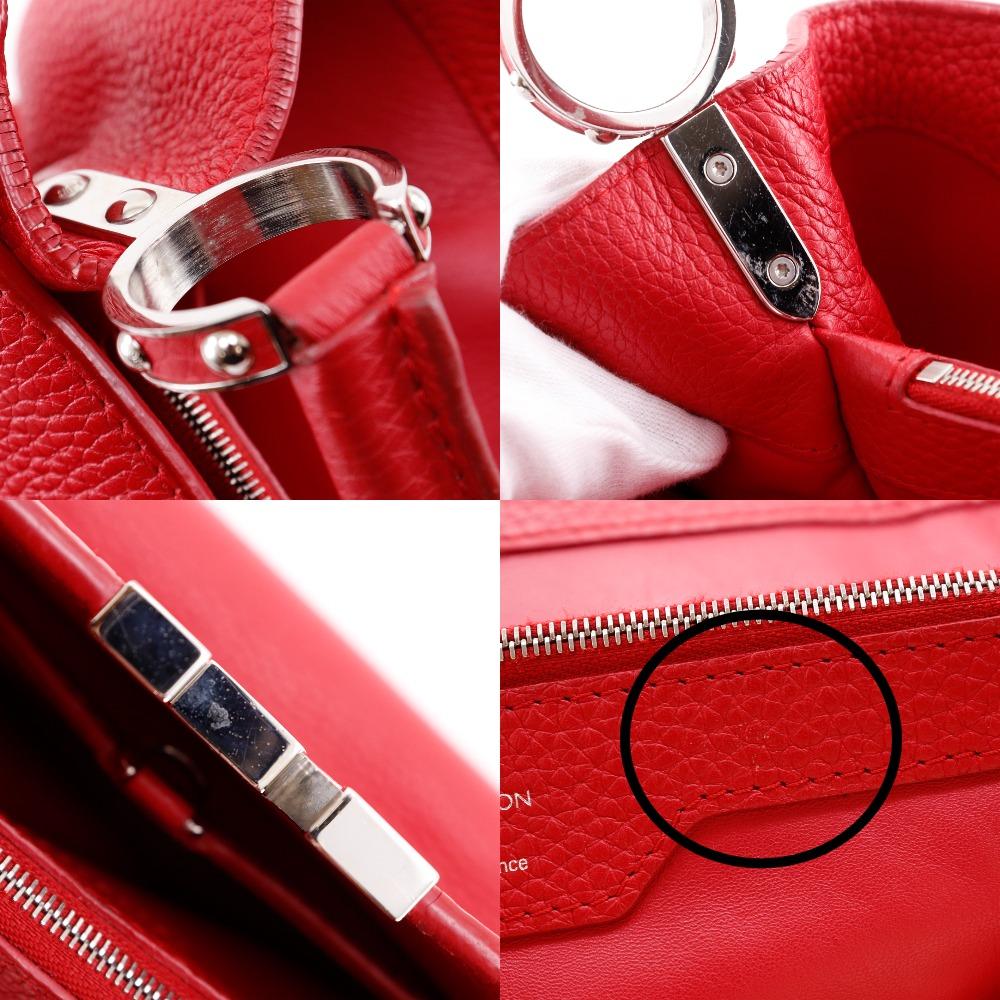 Louis Vuitton CAPCSINE MM Handbag M94412 Parnasea Red/Taurillon Clemence Leather Women Used