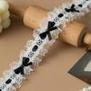 Computer Monitor Decor Strip Stickers Black Bow Lace Wings Design Desk Screen Decor Gaming Room Display Screen Ornaments