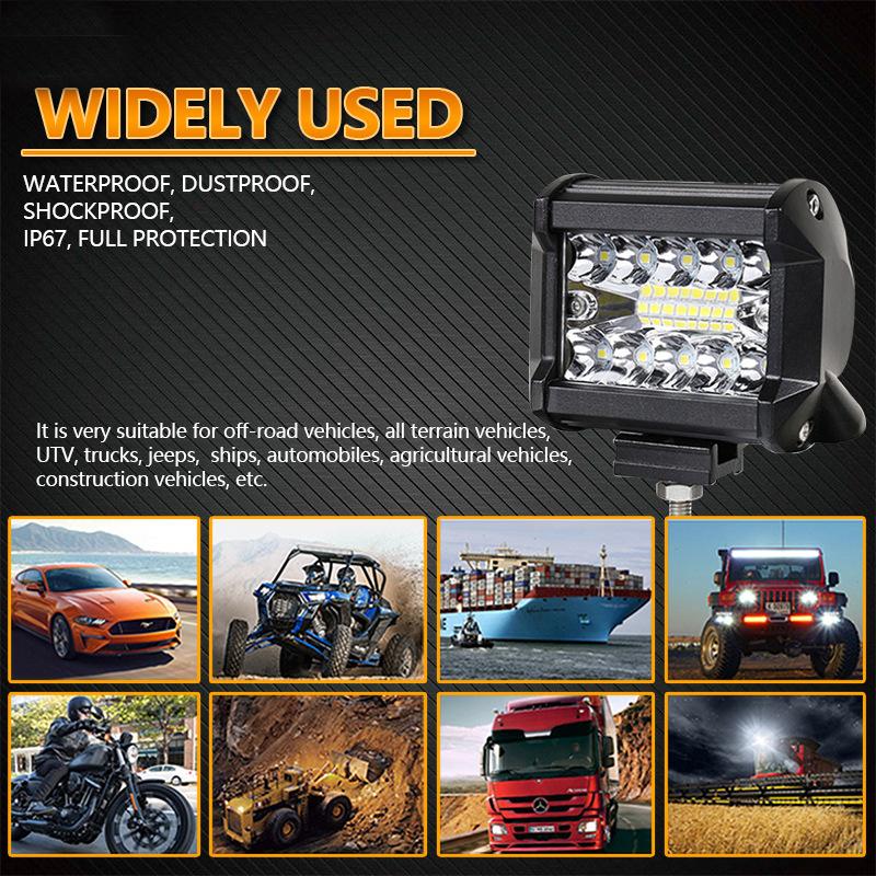 24V LED Work Light Bar Car High Brightness LED Spotlights 60W 20Led Work Lamps For Pickup Truck Van Jeep SUV 4x4