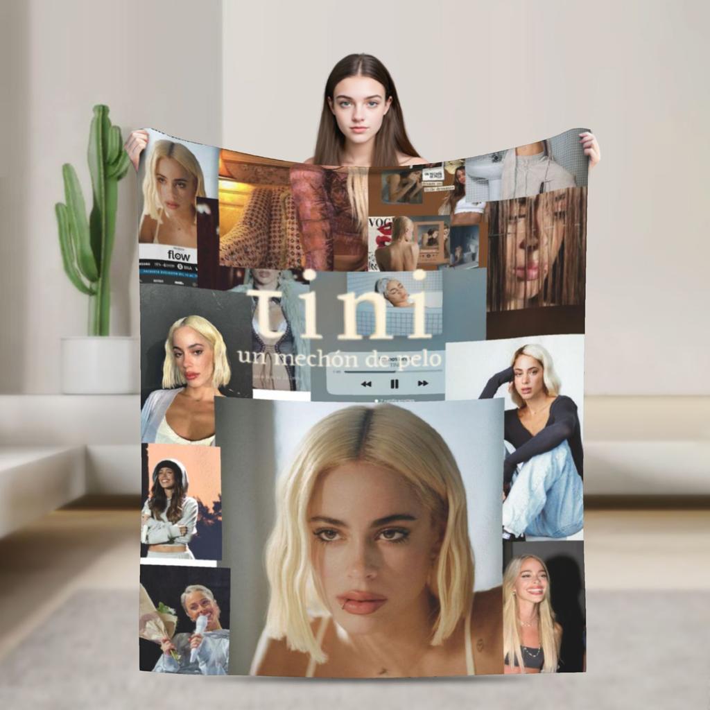 Soft BlanketKids Adult Camping Singer TINI STOESSEL Futtura Album  Throw Blanket Flannel Bedspread Couch Chair Sofa Bed Funny