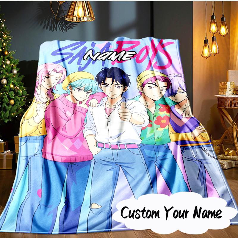 Custom Name Fantasy Night Trio K-Pop Blanket Ideal Bedding Blanket Perfect for Travel, Camping, Living Rooms, Offices, Sofas, Fan Christmas Gift