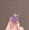 Spilla Uva Cristallo Zircone Viola Verde per Donna Spilla Frutta Carina Spilla per Risvolto Giacca da Abito Distintivo Accessori Gioielli Abbigliamento