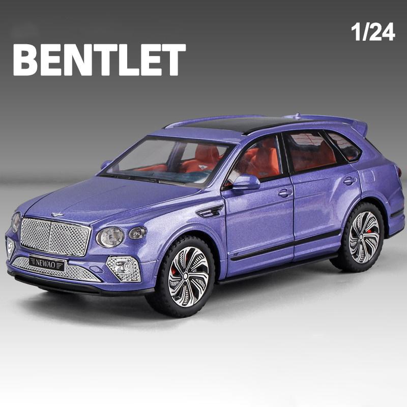 1/24 Bentayga SUV Slitinové auto Odlitky a Hračky Vozidla Model auta Zvuk a Světlo Zpětný chod Autíčka pro Děti Dárky