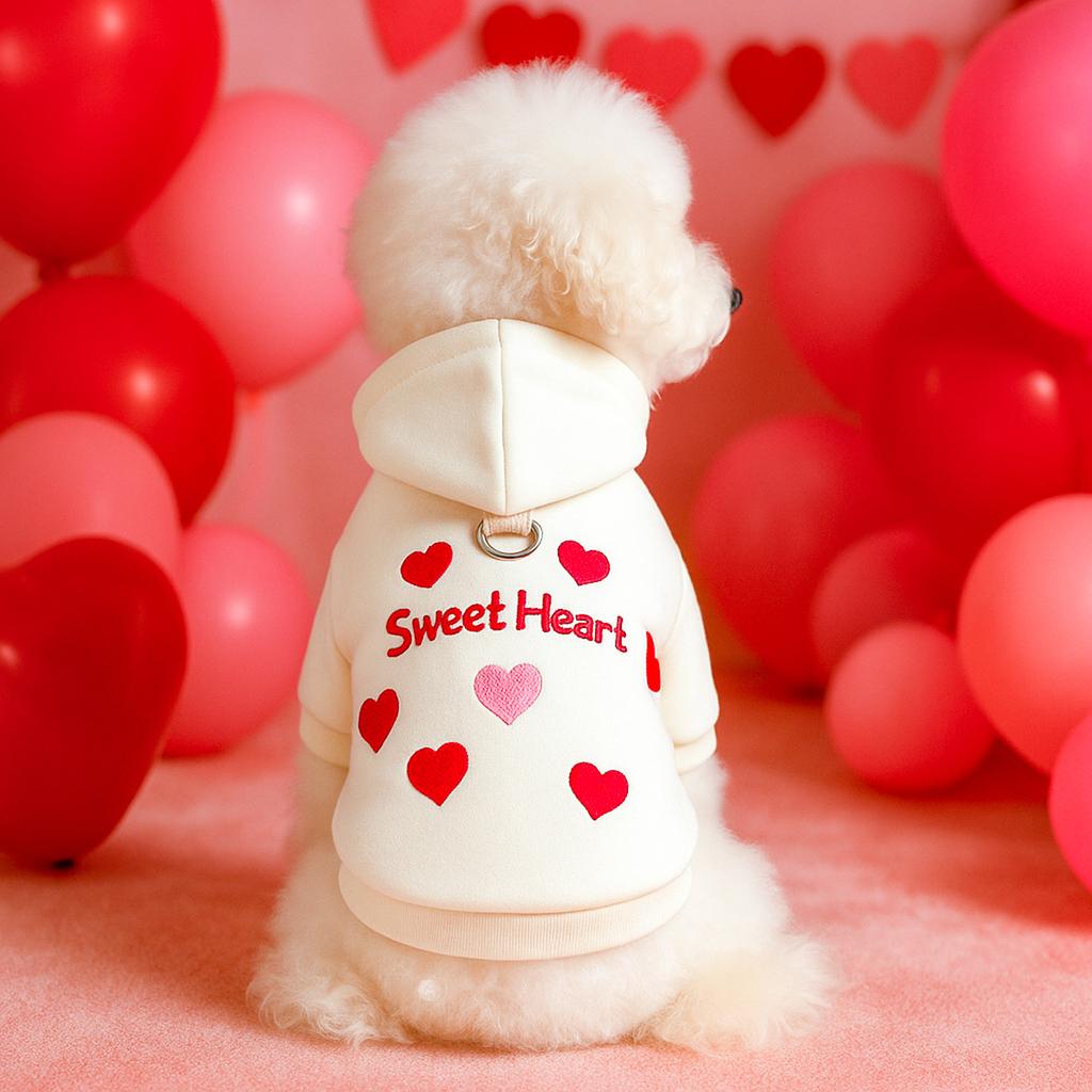 Pet circle, dog small dog clothes, cat clothing, autumn and winter Valentine's Day love collection