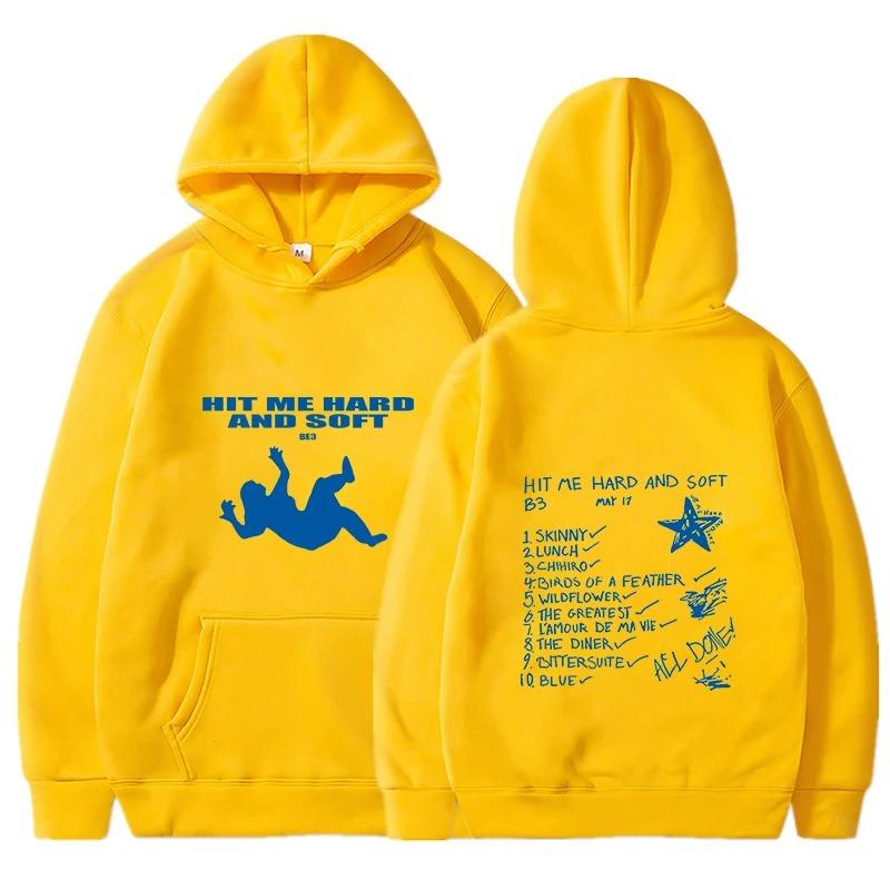 Neue Frühling Herbst Herren Kapuzenpullover Billie Hit Me Hard and Soft Damen Sweatshirt Rundhals Europäische Größe Lässiger Pullover Kapuzenpullover