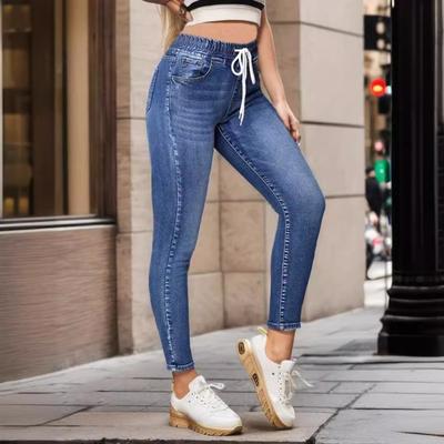 Jeans Elastic Waist Drawstring Stretch Jeans Woman