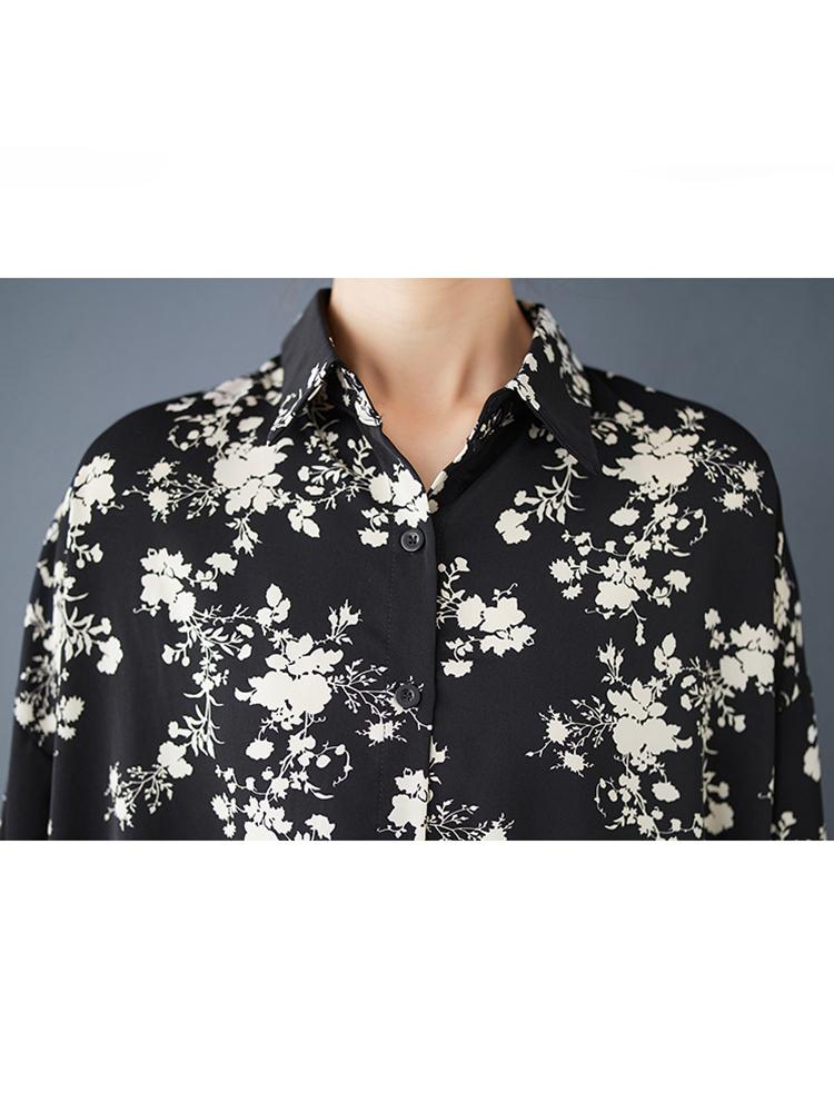 XITAO Solid Color Turn-down Collar Full Sleeve Blouse GMM1111