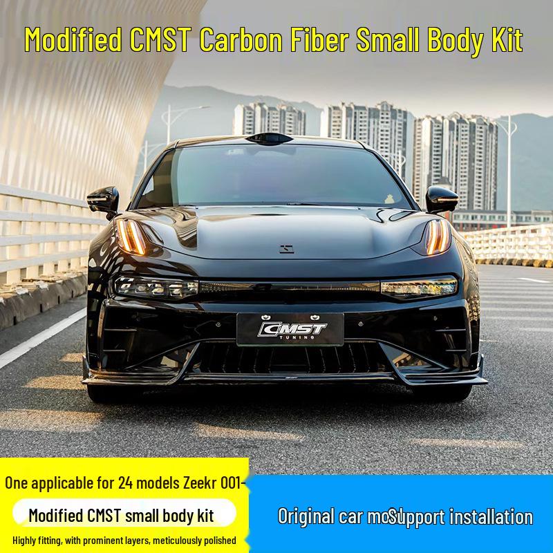 Carbon Fiber Body Kit for Zeekr 001: CMST Front Splitter, Bumper Air Vents, Side Skirts, Rear Diffuser, and Lip