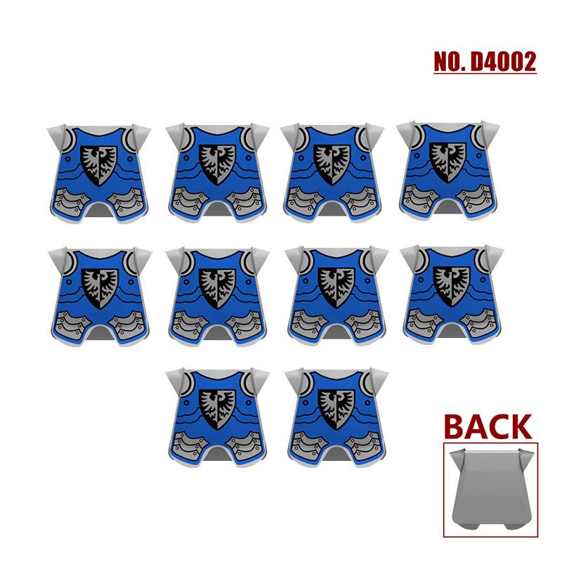 MOC Medieval Red Lion Black Eagle Castle Soldier Knight Horse Mount Building Block Military Figure Vest Armor Flag Toy Gift B036