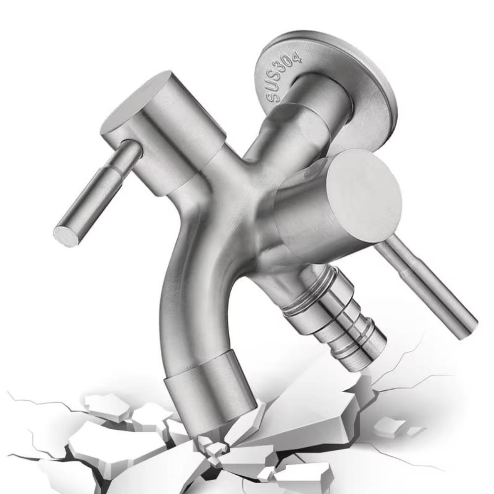 Antiseptic Double-outlet Garden Faucet Rust-proof Garden Water Tap Washing Machine Faucet  Bathroom