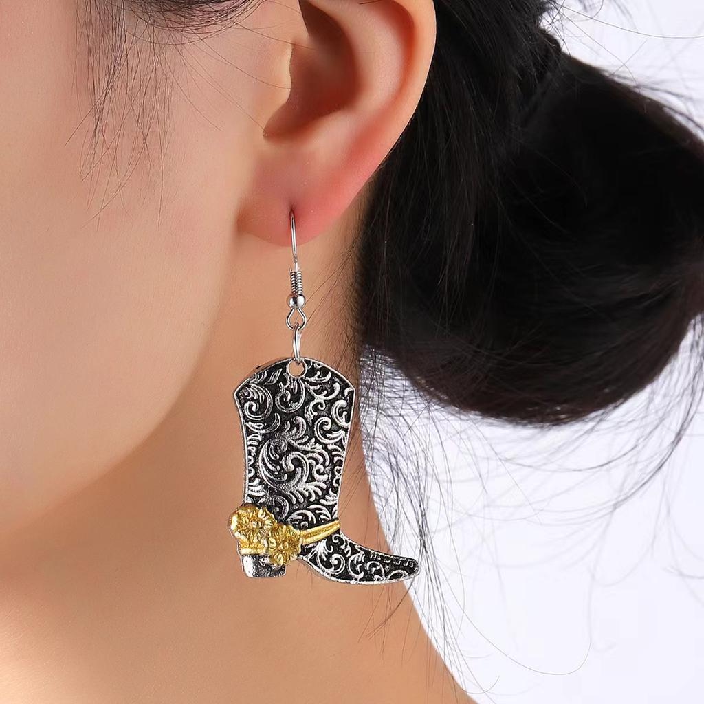 European and American Bohemian Retro Rose Boots Earrings Popular Women's Versatile