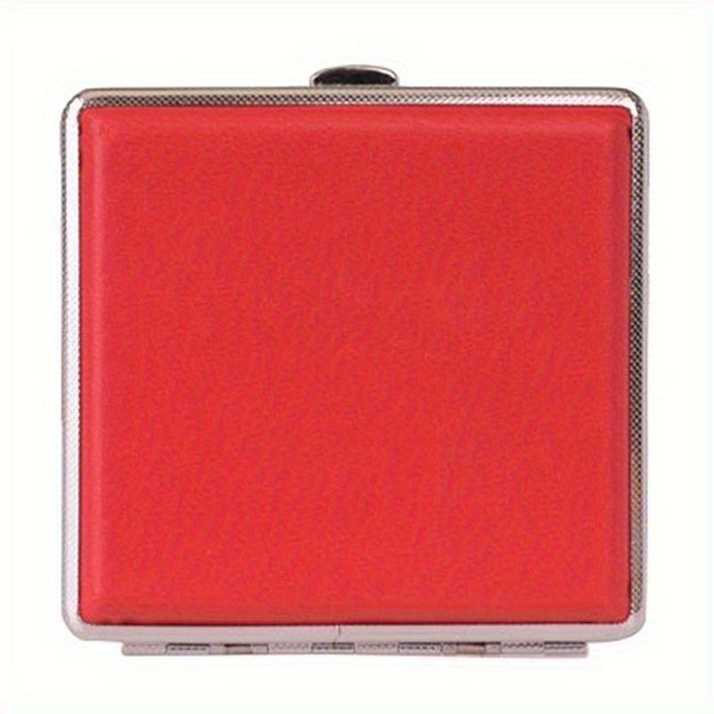 Fashionable Double Leather Cigarette Case with Multi Colored Stainless Steel Cigarette Box for Men