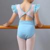 Ruffle Sleeve Ballet Leotard Girls Kids Gymnastics Bodysuit Ballerina Fairy Party Dancing Training Performance Dancewear