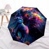 1 PC Automatic Folding Umbrella - Elephant Galaxy Pattern, Portable & Foldable Design with 8 Ribs, Christmas Birthday Gifts