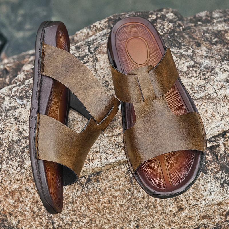 Fashion Vintage Style Summer Half Shoes New Arrival Fashion Slippers Mens Sport Outdoor Sandals Wear-resistant Open-toe Beach Half Drag