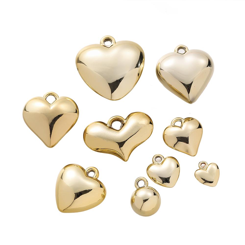 2pcs/Lot CCB Large Heart Shape Pendants Charms for DIY Earring Necklace Bracelet Jewelry Making Accessories Supplies