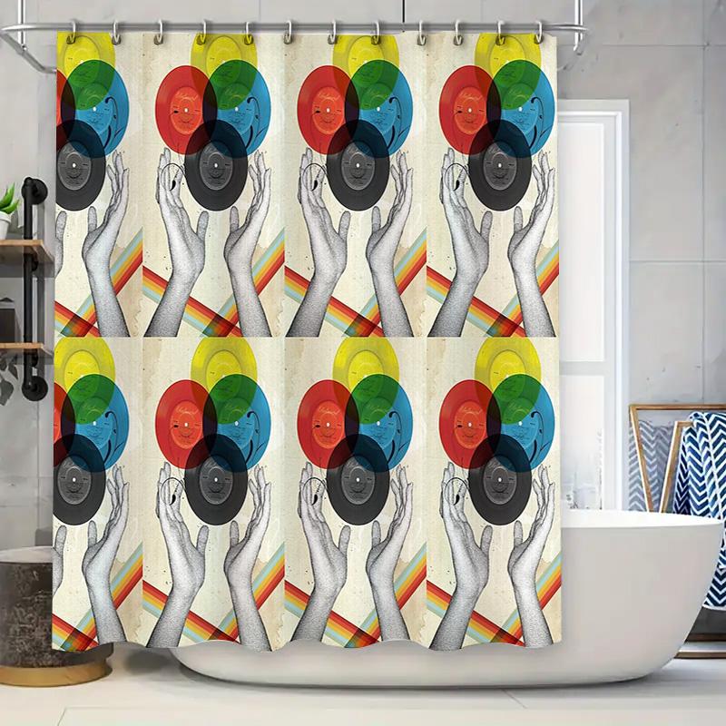 

Abstract Art Shower Curtain Modern Minimalist Black And White Patterned Backdrop Washable Bathroom Decor Home Textile W60H190(CM)-1 Pcs