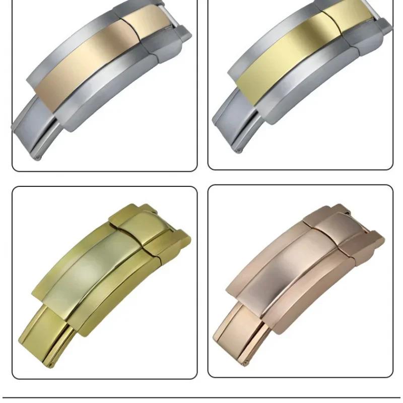 Daytona GMT Watch Band Strap 16*9mmSolid Stainless Steel Folding Buckle Deployment Clasp for Rolex Submariner Oysterflex