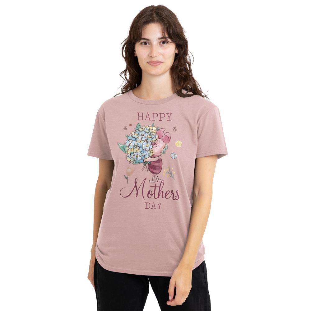 Winnie the Pooh Mens Happy Mothers Day Piglet T-Shirt