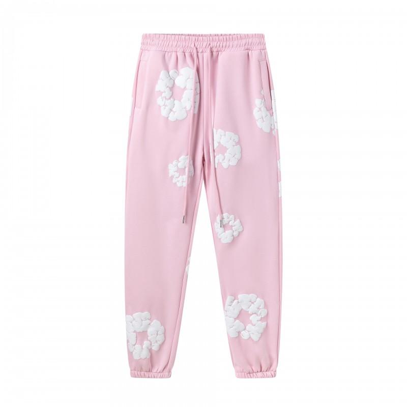 Completo Felpa con Cappuccio e Jogger Unisex Oversize con Stampa Floreale Fodera Calda in Pile Streetwear Invernale