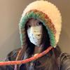 Handmade big head circumference plush knitted hat children's new autumn and winter thickened warm and small face wool hat