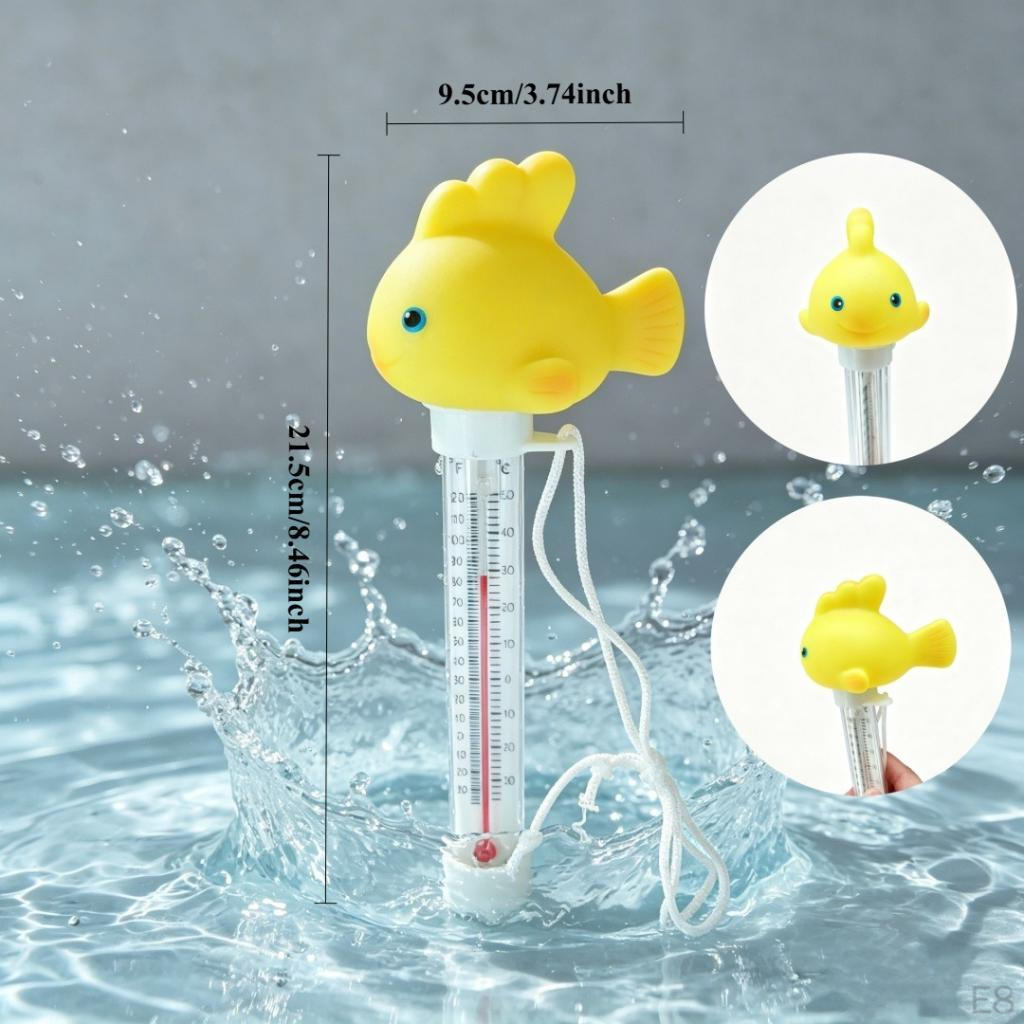 Floating Pool Thermometer Portable Water for Pond Spas Tubs 9x19cm Crab