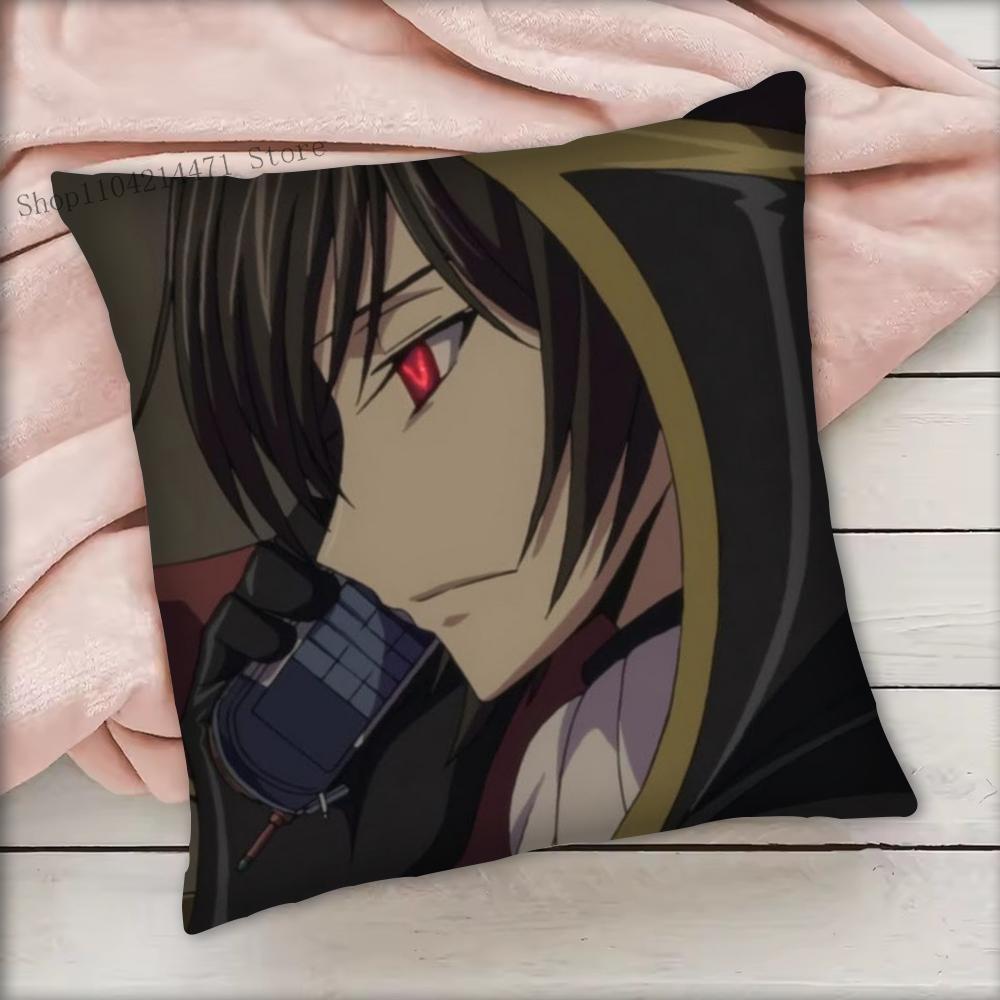 

1pc Code Geass Lelouch Pillow Case Square Bedroom Sofa Leisure Comfort Cushion Car Living Room Home Decoration 16x16Inch