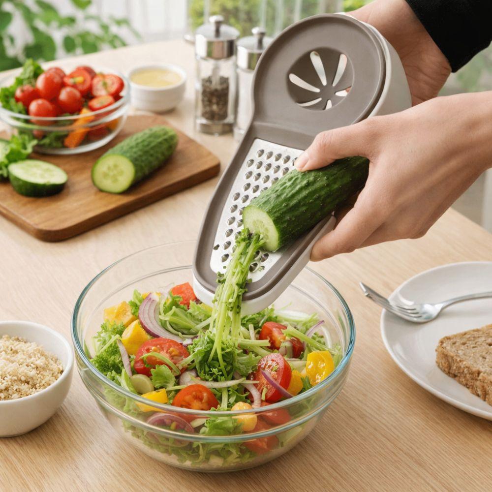 Multifunktionaler Mini 3-in-1 Manuelles Karottenreibe Handheld Effizienter Zitruspresse Kunststoff Abnehmbare Knoblauchreibe Küche