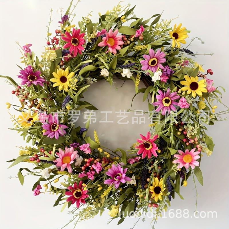Artificial Flower Wreath Easter Valentines Day Decor Hotel Restaurant Door Hanging Decoration