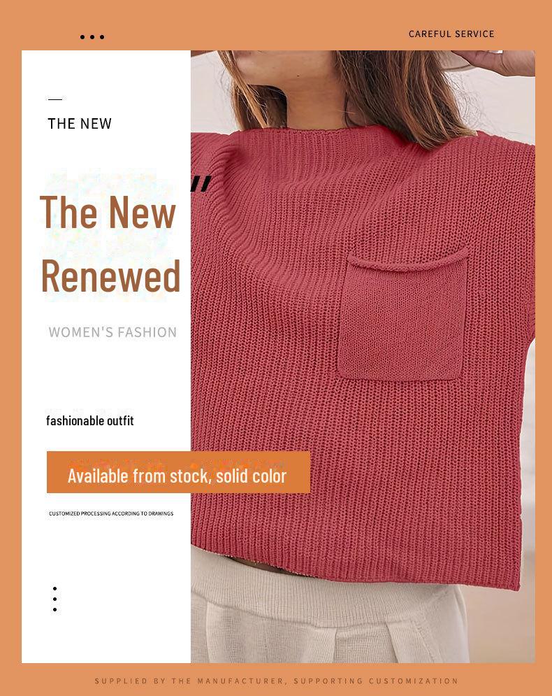 Women's Sleeveless Knitted Pullover: Versatile Round Neck Sweater