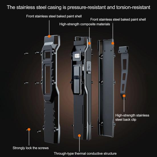 LED Flashlight with Power Display High Lumens Super Bright Waterproof Compact Portable Rechargeable Handheld Flashlight