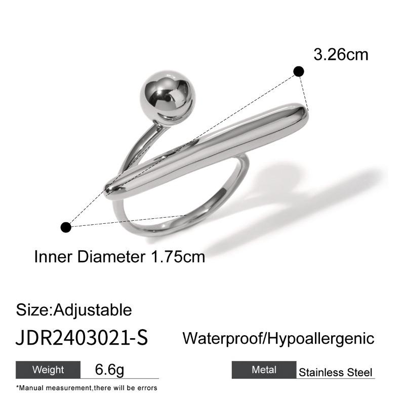 Stainless Steel Exaggerated Opening Ring, High-end Finger Ring, Titanium Steel Hand Accessory