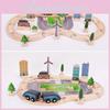 Wooden Train Track Set Toys For Kids Educational Play With 46 Pieces