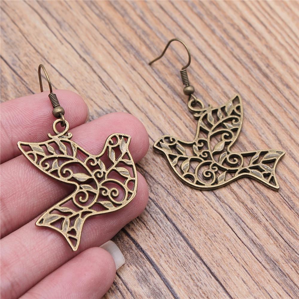 Animal Dangle Earring Vintage Bird Drop Earring Peacock Dove Feather Wing Dangle Drop Earring Fashion Animal Jewelry For Women