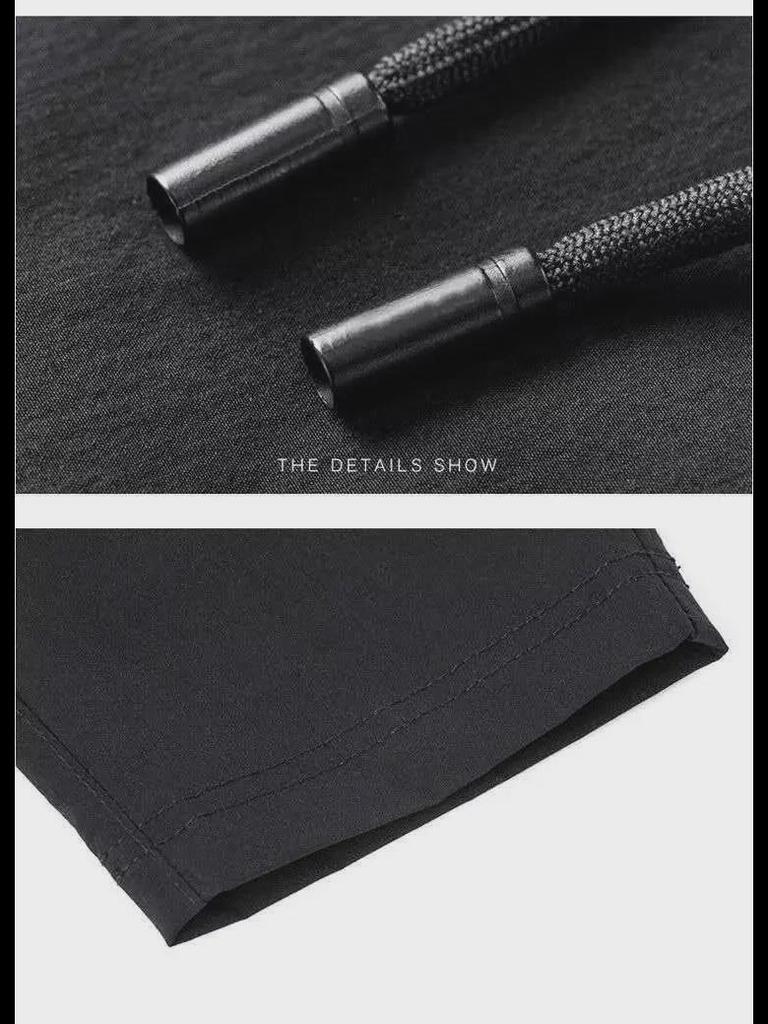 Pantaloni da Uomo Estivi in Seta Ghiaccio Elastici Slim Fit a Nove Punti - Stile Coreano Trendy Casual Abbigliamento Sportivo.