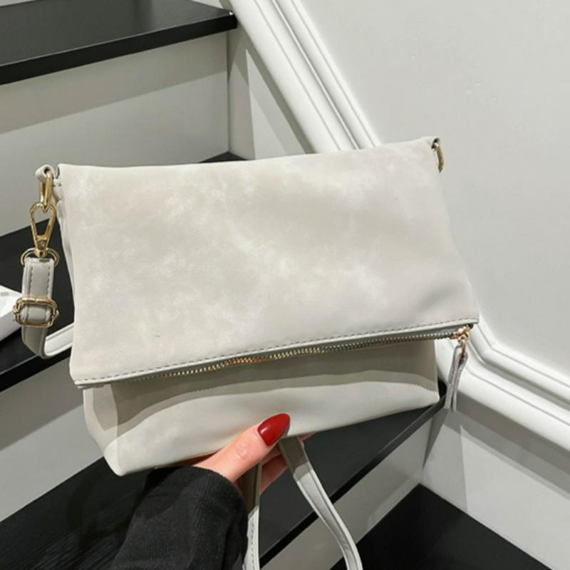 Trendy Women Crossbody Bag Fashi Texture Simple and Versatile Shoulder Bag Large Capacity Lightweight and Casual Saddle Bag