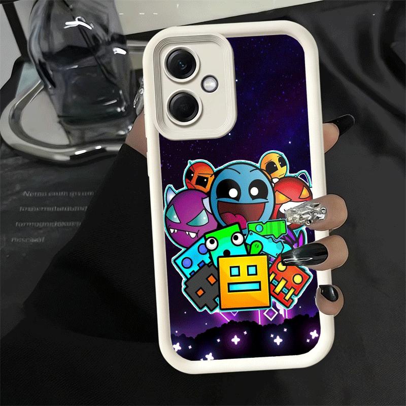 Geometry Dash Game Soft Phone Case for Xiaomi Poco X7 X6 X5 Pro X4 Gt X3 F7 Ultra M8 M7 Redmi 15C 15 14C 13 13C 12 12C 10 10C