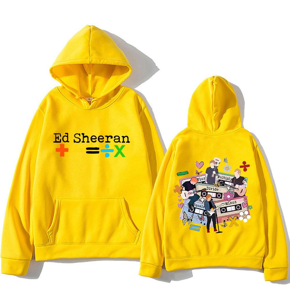 Ed Sheeran Tour Hooded Double Sided Printing Retro Hip Print Hoodies Men Fleece Sweatshirt  Hoodie Vintage for Men