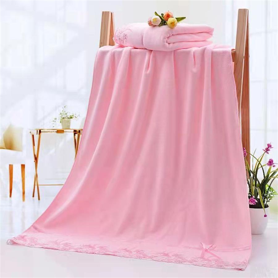 2pcs/set Microfiber Embroidered Towel Set Solid 1pc 75x35cm Face Towel 1pc 140x70cm Bath Towel Quick Dry Towels Bathroom