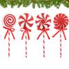 4pcs Christmas Tree Lollipop Decoration Red And White Color Foam Lollipop Big Stick Candy Props For Home Party Decor Xmas Gift