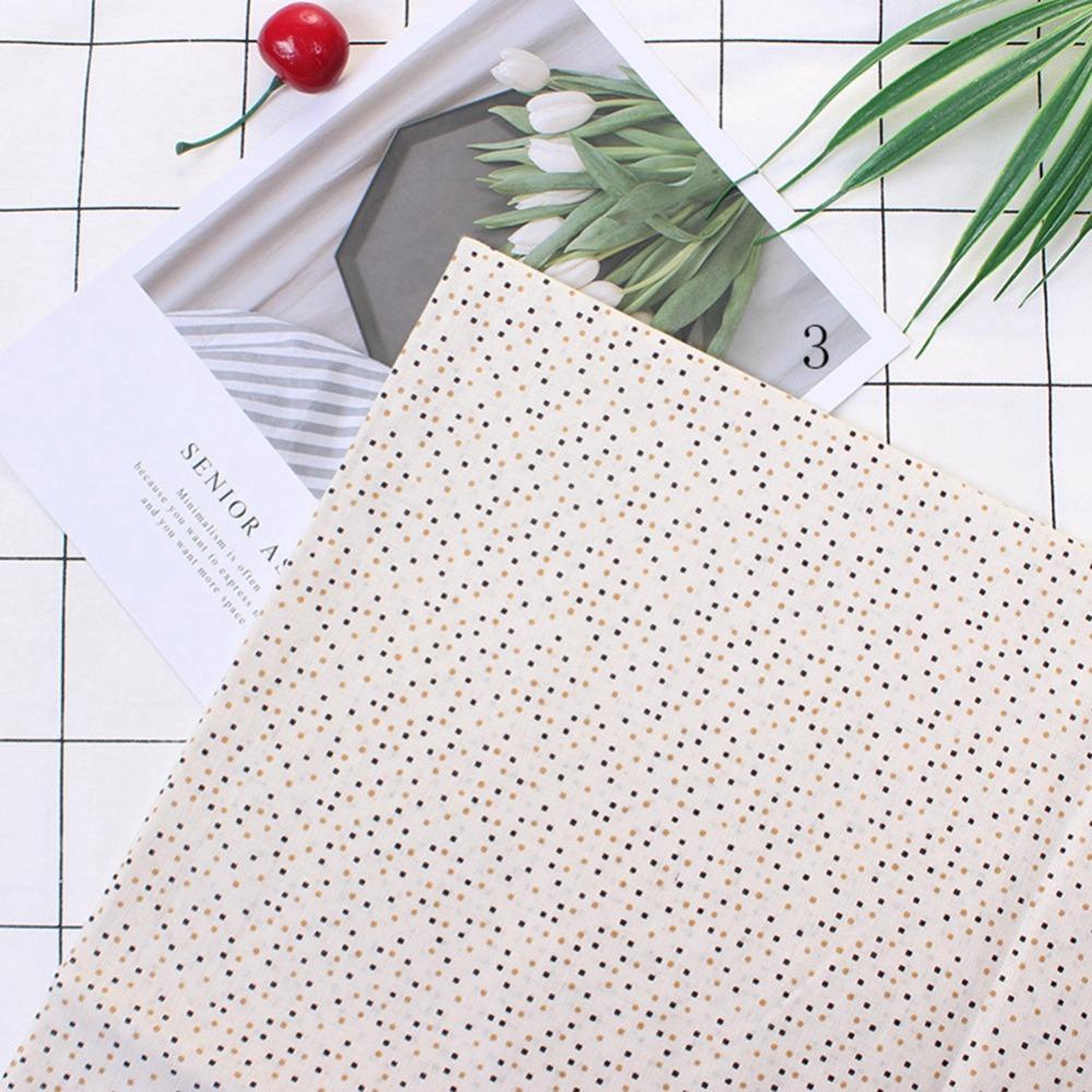 7Pcs Cotton Pre-cut Fabric Coffee Dot Floral Design Polka Dot Cloth Hand Sewing Creation