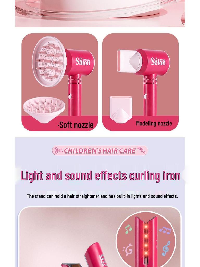 Children's Hair Salon Playset: Hairdryer, Wash & Cut Accessories for Kids