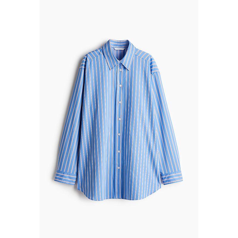 

HM Shirt Fall 2025 New Arrival Long Sleeves Large Profile Poplin Shirt 1280871
