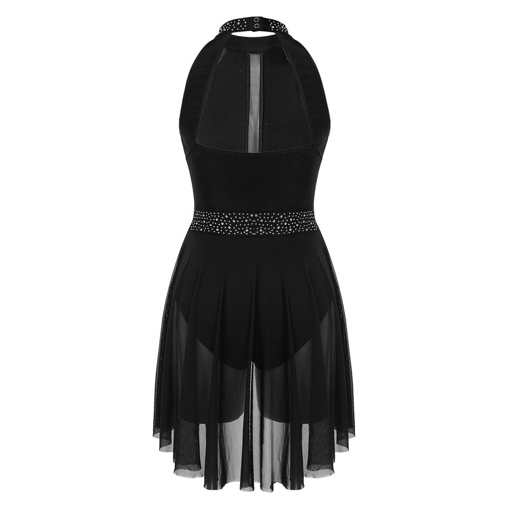 Kvinner Voksen Ballett Lyrisk Dansekjole Kunstskøyter Trikotkjole Mesh Contemporary Dancewear