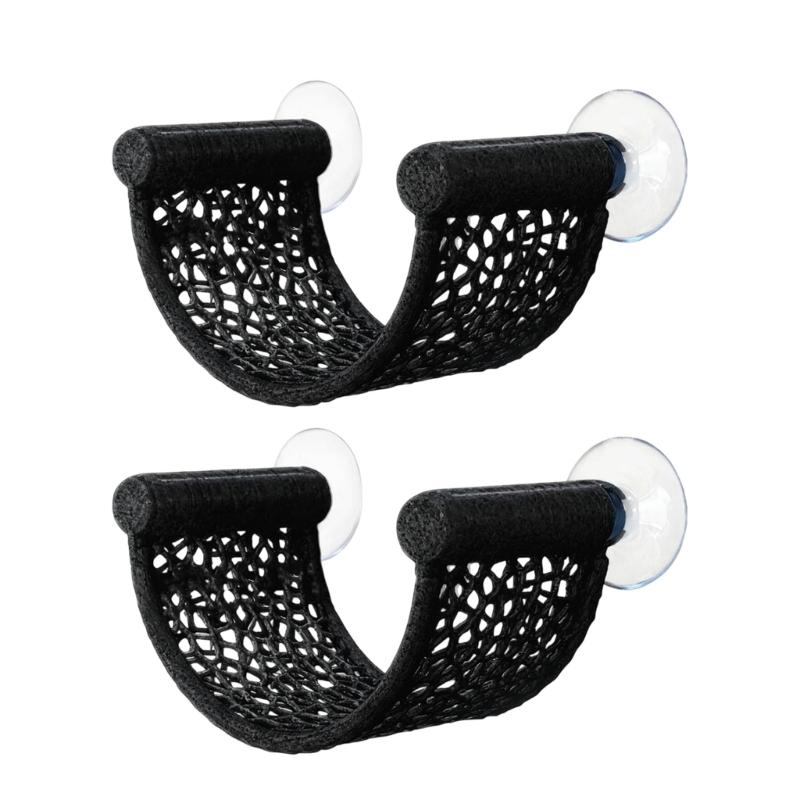 Wall Mount Shelf Set for Ornamental Shrimp, Suction Cup Rest Shelf for Small Glass Habitats, 2 Piece Plastic Water Habitat Accent