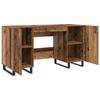 Industrial Style Desk with Shelf Reclaimed Wood Look 140 x 50 x 75 cm Particleboard