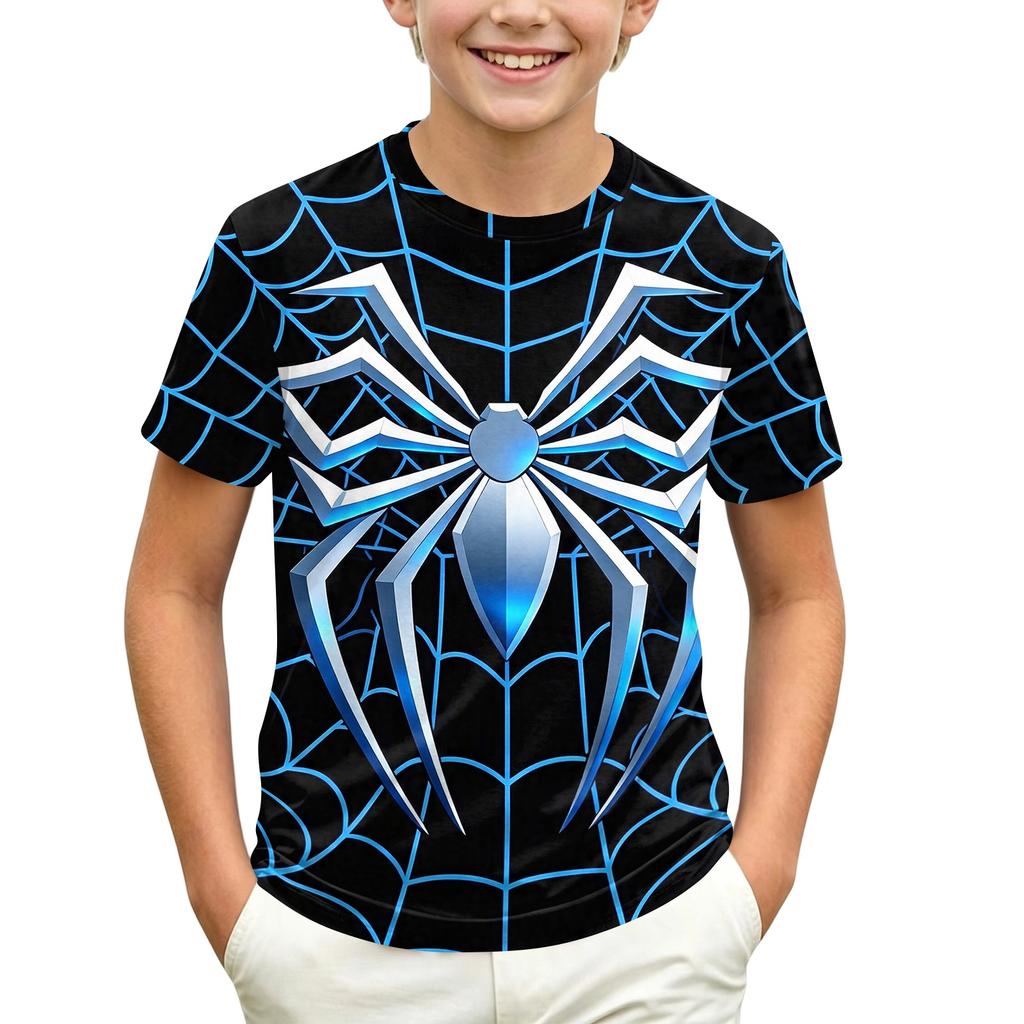 Kids' Short Sleeve Neck T-Shirt with Graphic Print for Casual Daily Wear