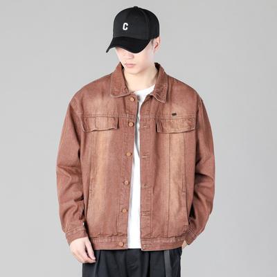 Autumn Hong Kong Style Retro Denim Jacket Men's Loose Trend Handsome Tooling Retro Versatile Jacket