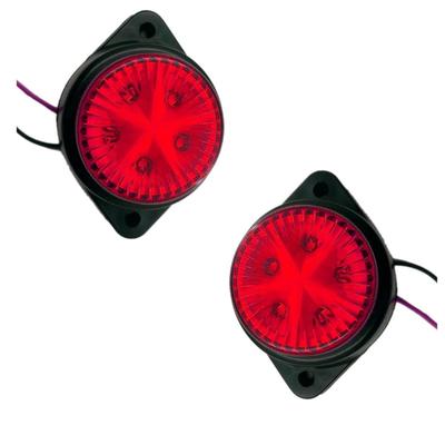 2KS LED Boční obrysová světla přívěsu 12V Vodotěsná Červená Kuřecí Obrysová Tlačítková Světla pro Nákladní Vozidla Návěsy Freightliner – Univerzální Montáž