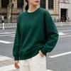 2025 Autumn/Winter Women's Casual Loose Round Neck Solid Sweatshirt - American Style Trendy Top